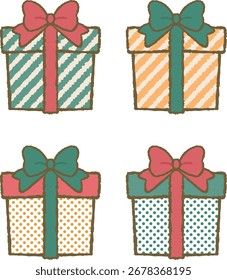 Gift box illustration set of 4