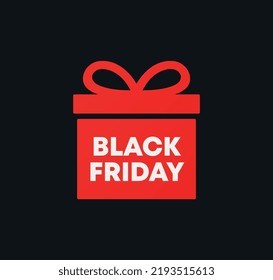 Ilustración de la caja de regalo. Venta de viernes negro vectorial. Para el diseño de pancartas, imprimir, publicitar, afiche.