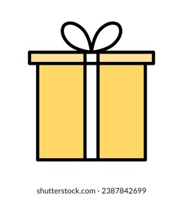 Gift box illustration. Vector cartoon icon. Isolated on white.