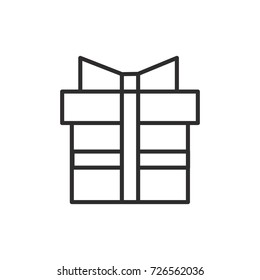 gift box illustration vector line icon, sign, illustration on background, editable strokes