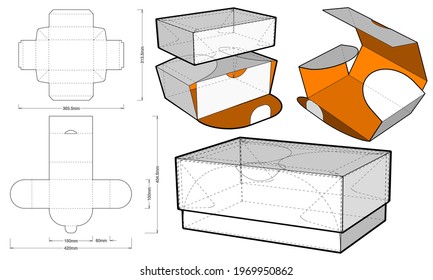 Gift box (Internal measurement 15x10x6cm) and Die-cut Pattern. Ease of assembly, no need for glue. The .eps file is full scale and fully functional. Prepared for real cardboard production.