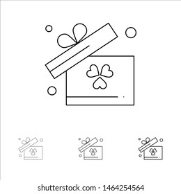 Gift, Box, Ireland Bold and thin black line icon set. Vector Icon Template background