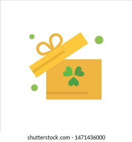 Gift, Box, Ireland  Flat Color Icon. Vector icon banner Template. Vector Icon Template background