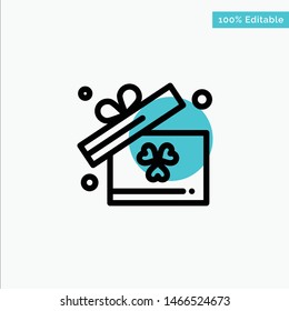 Gift, Box, Ireland turquoise highlight circle point Vector icon. Vector Icon Template background