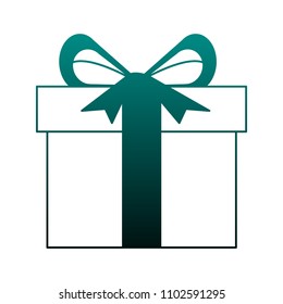 Gift box isolated in blue lines