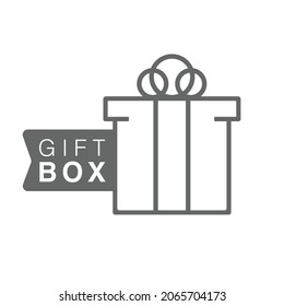 Gift Box Isolated Icon with label