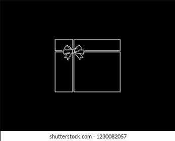 Gift box isolated line drawing, vector illustration design. 