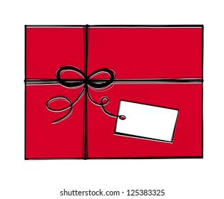 Gift box, isolated on white. Vector illustration.