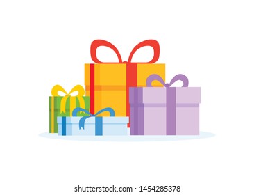 Gift box isolated on white. Surprise gift, vector illustration