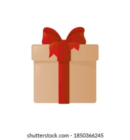 Gift box isolated on white. Festive colorful present isolated on white. Vector.