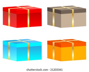 gift box isolated on white background different colors vector illustration
