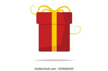 Caja de regalo aislada en blanco. Ilustración del vector