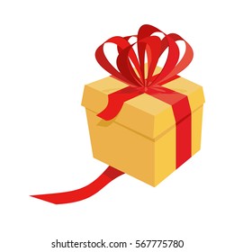 Gift box Isolated. Ribbons and bows. present wrapping