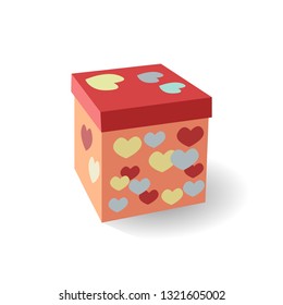 gift box isometric flat icon. 3d vector colorful illustration. Isolated object on white background. EPS10