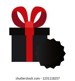 gift box label on white background