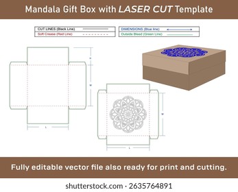 Gift box with Laser Cut Dieline Template
