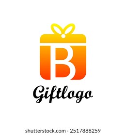Caja de regalo letra B Vector logo Plantilla. Este gráfico es adecuado para premio, cumpleaños, saludo, tienda, tienda, amor, paquete, recuerdo, regalo.