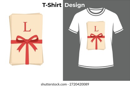 Ilustración vectorial de la letra L de la caja de regalo, diseño rojo del alfabeto de la cinta para el presente, sorpresa del cumpleaños, y conceptos de la celebración del día de fiesta.