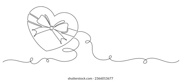 Gift box line art style vector illustration