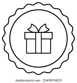 gift box line art vector design 