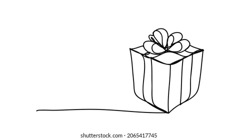 Gift Box , line drawing style, vector design