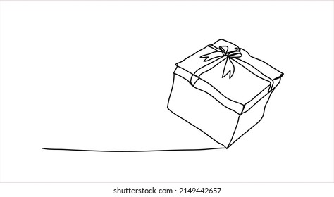 Geschenkbox , Linienzeichnung, Vektordesign