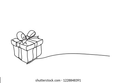 Gift Box , Line Drawing Style,vector Design