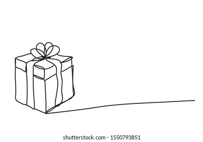 Gift Box , Line Drawing Style,vector Design