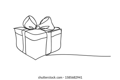 Gift Box , Line Drawing Style,vector Design