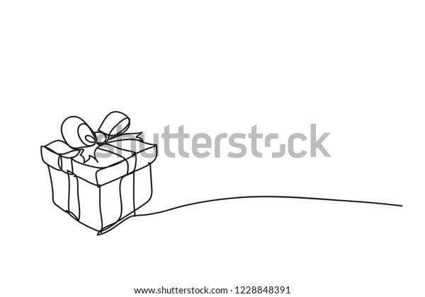 Gift Box Line Drawing Stylevector Design Stock Vector (Royalty Free ...