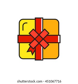 Gift Box Line Icon