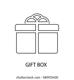 icono de línea de caja de regalo