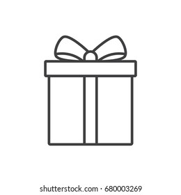 Gift box line icon.