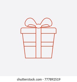 Gift box line icon