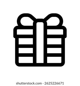 gift box line icon. Clean and minimalist vector icon for websites, mobile apps, presentations, and logos. Fully scalable and customizable for any project.