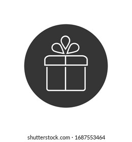 Gift box line icon design template illustration isolated