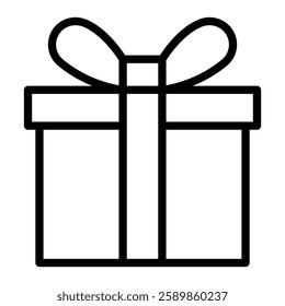 Gift Box Line Icon Design For Personal And Commercial Use