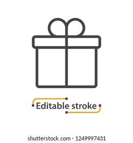 Gift box line icon. Editable stroke. 