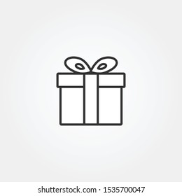 Gift box line icon. Editable stroke. Flat style design. Vector illustration.