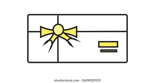 gift box line icon illustration vector graphic. Simple element illustration vector graphic, suitable for app, websites, and presentations isolated on white background