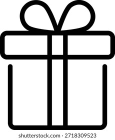 Vector de ilustración de icono de línea de caja de regalo