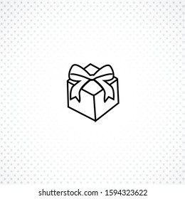 gift box line icon on white background. gift box line icon on white background. gift box line icon on white background. 