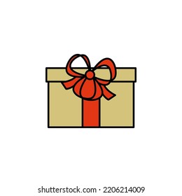 gift box line icon on white background. Signs and symbols can be used for web, logo, mobile app, UI, UX
