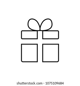Gift box line icon, outline vector sign, linear style pictogram isolated on white. Present symbol illustration. Editable stroke. Pixel perfect