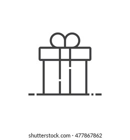 Gift box line icon, outline vector logo illustration, linear pictogram isolated on white. Present symbol