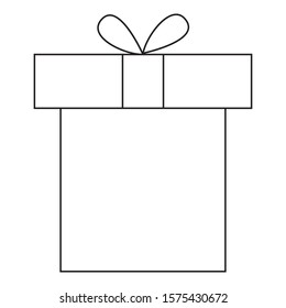 Gift box line icon. Gift box line vector icon. Isolated on white background
