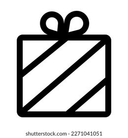 gift box line icon vector design template and illustration