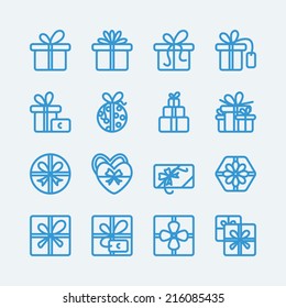 Gift Box Line Icons.Vector EPS10 