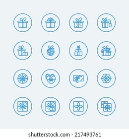 Gift box line icons.Vector EPS10 