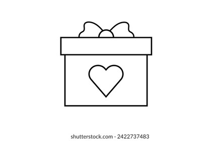Ilustración de arte vectorial de línea de caja de regalo